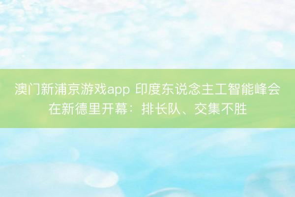 澳門新浦京游戲app 印度東說念主工智能峰會(huì)在新德里開幕：排長(zhǎng)隊(duì)、交集不勝